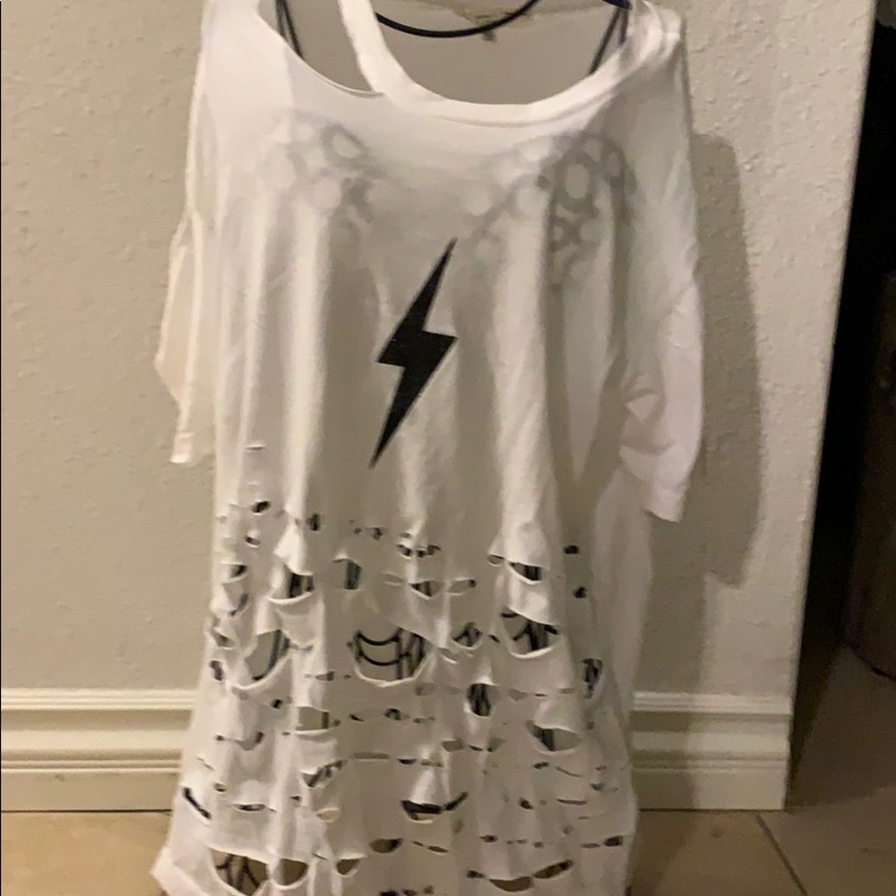 White Shazam holy moley tee